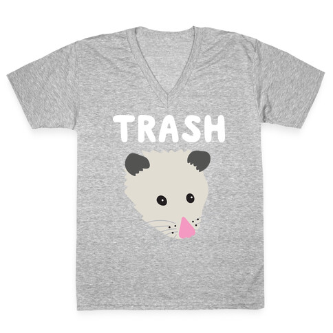 Trash Mates Pair - Opossum 1/2 V-Neck Tee Shirt