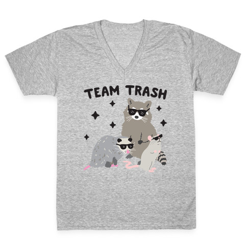 Team Trash Opossum Raccoon Rat V-Neck Tee Shirt