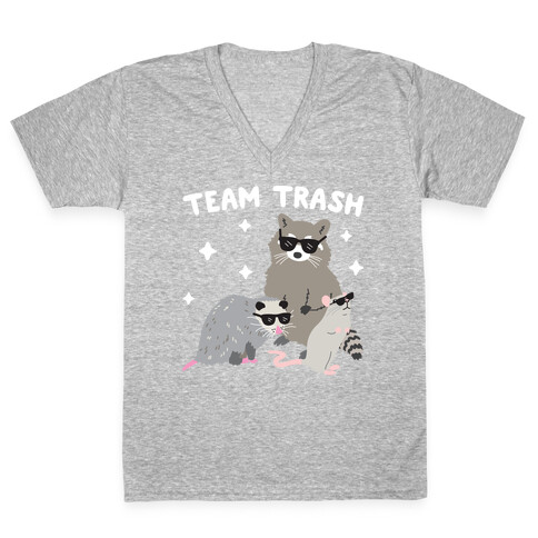 Team Trash Opossum Raccoon Rat V-Neck Tee Shirt