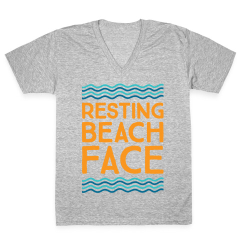 Resting Beach Face V-Neck Tee Shirt