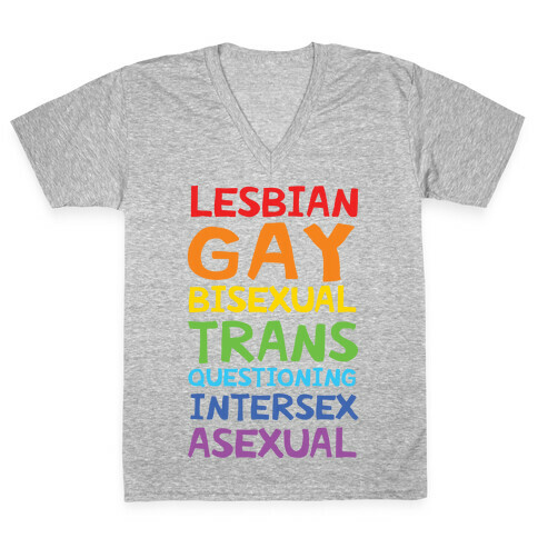 LGBTQIA List V-Neck Tee Shirt