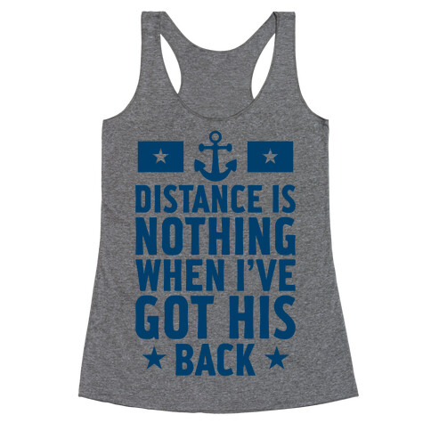 I've Got His Back (Navy) Racerback Tank Top