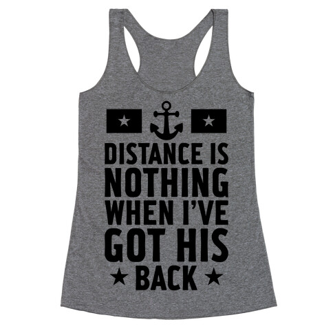 I've Got His Back (Navy) Racerback Tank Top