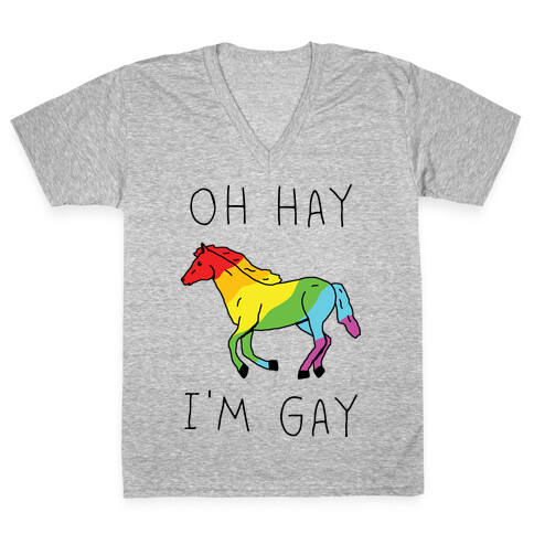 Oh Hay I'm Gay V-Neck Tee Shirt