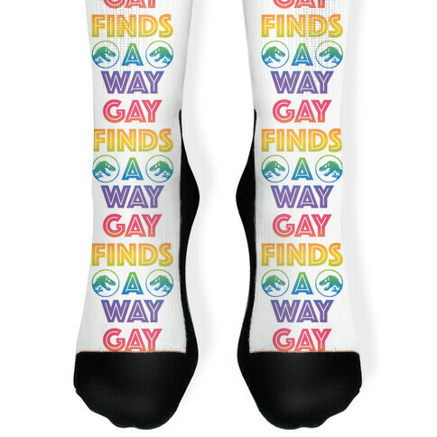 Gay Finds A Way Jurassic Park Parody Sock
