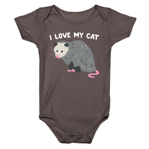 I Love My Cat Opossum Baby One-Piece