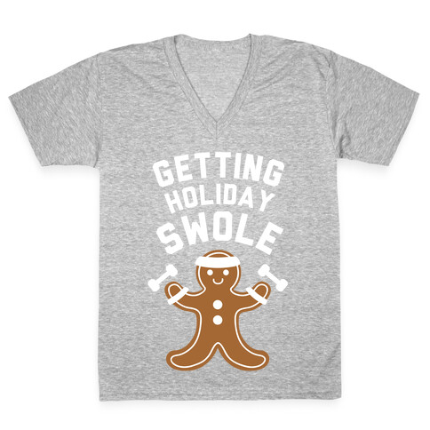 Getting Holiday Swole V-Neck Tee Shirt