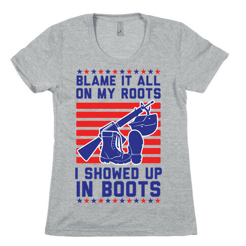 Blame It All On My Roots Military Womens T-Shirt