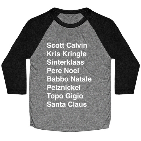 Santa List (White Ink) Baseball Tee