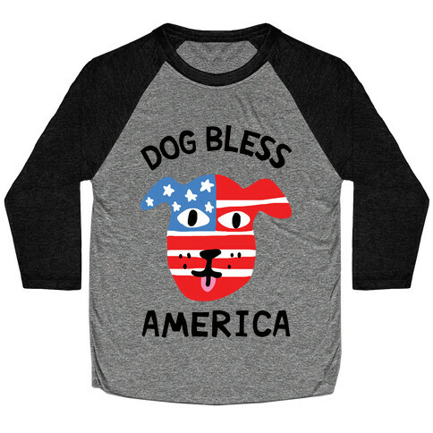 Dog Bless America Baseball Tee