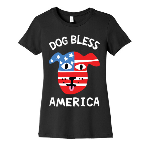 Dog Bless America Womens T-Shirt