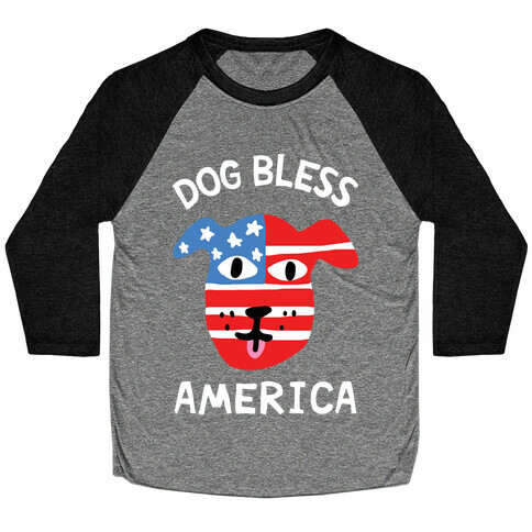 Dog Bless America Baseball Tee