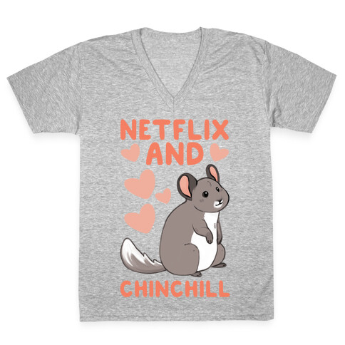 Netflix and Chinchill V-Neck Tee Shirt