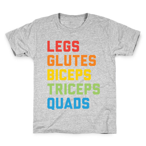 Legs Glutes Biceps Triceps Quads LGBTQ Fitness Kids T-Shirt