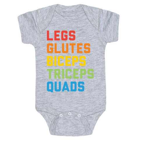Legs Glutes Biceps Triceps Quads LGBTQ Fitness Baby One-Piece