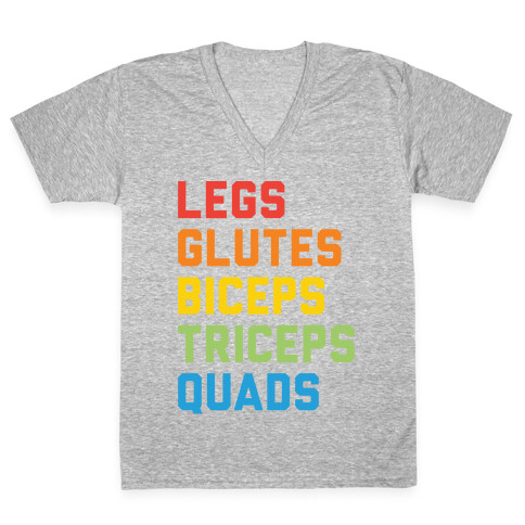 Legs Glutes Biceps Triceps Quads LGBTQ Fitness V-Neck Tee Shirt