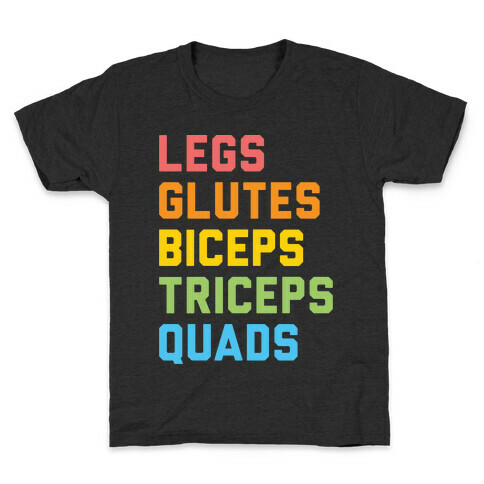 Legs Glutes Biceps Triceps Quads LGBTQ Fitness Kids T-Shirt