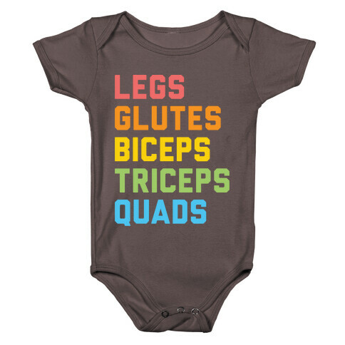 Legs Glutes Biceps Triceps Quads LGBTQ Fitness Baby One-Piece