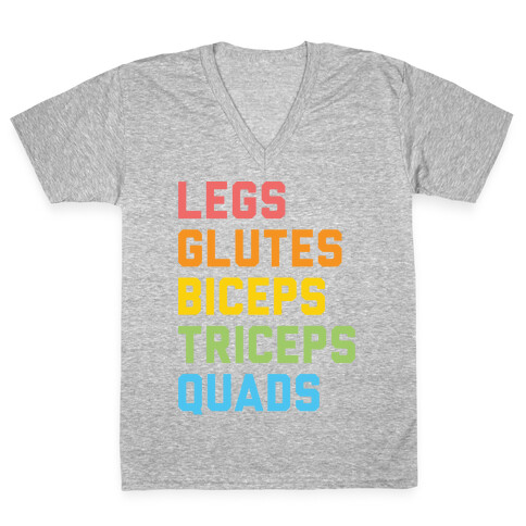 Legs Glutes Biceps Triceps Quads LGBTQ Fitness V-Neck Tee Shirt