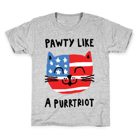 Pawty Like A Purrtriot Kids T-Shirt