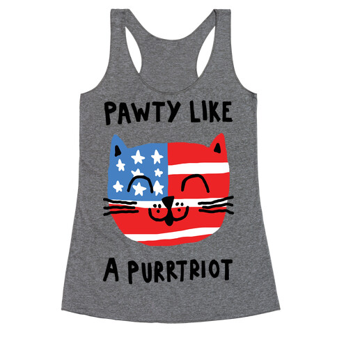 Pawty Like A Purrtriot Racerback Tank Top