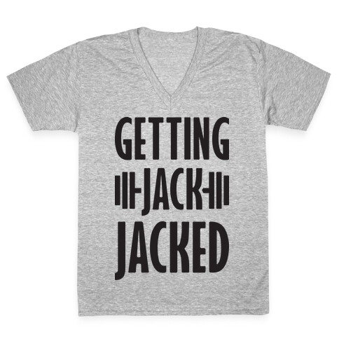 Getting Jack Jacked Parody V-Neck Tee Shirt