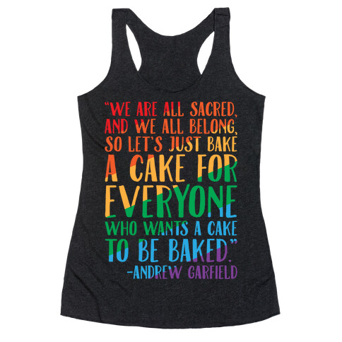 Let's Just Bake A Cake For Everyone Who Wants A Cake To Be Baked White Print Racerback Tank Top