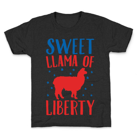 Sweet Llama of Liberty White Print Kids T-Shirt