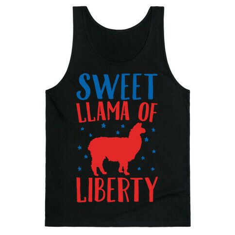 Sweet Llama of Liberty White Print Tank Top