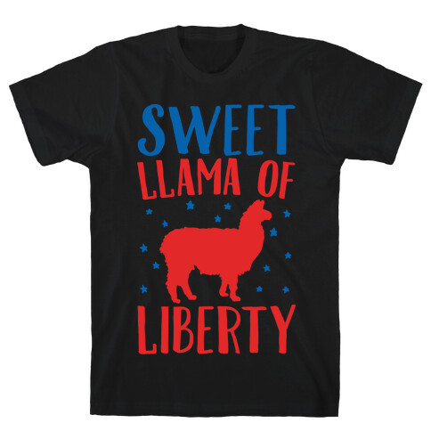 Sweet Llama of Liberty White Print T-Shirt