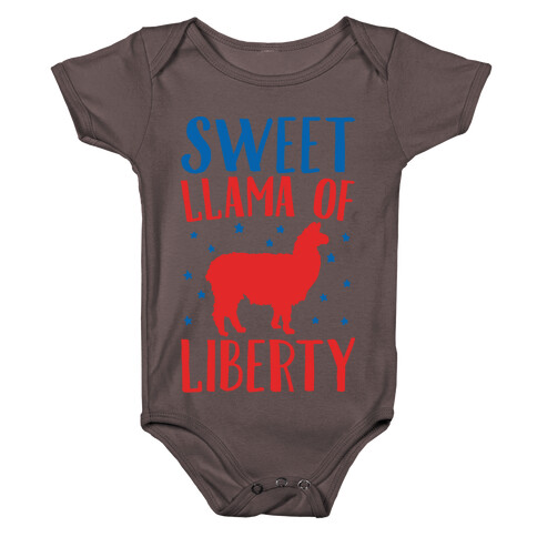 Sweet Llama of Liberty White Print Baby One-Piece
