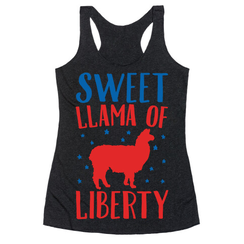 Sweet Llama of Liberty White Print Racerback Tank Top