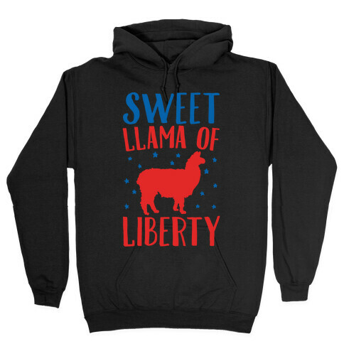 Sweet Llama of Liberty White Print Hooded Sweatshirt