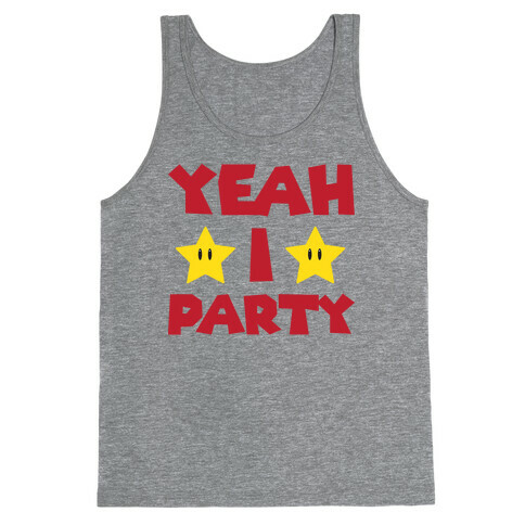 Yeah I Party Mario Parody Tank Top