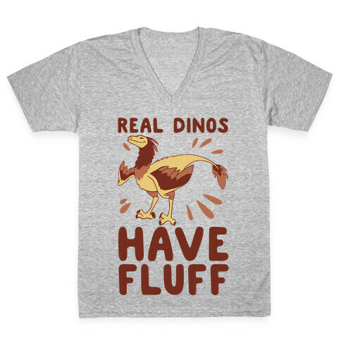 Real Dinos Have Fluff V-Neck Tee Shirt