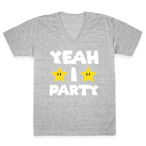 Yeah I Party Mario Parody V-Neck Tee Shirt
