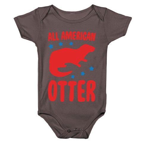 All American Otter White Print Baby One-Piece