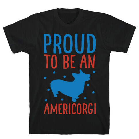 Proud To Be An Amercorgi White Print T-Shirt