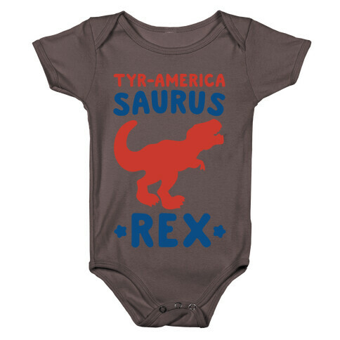 Tyr-America-Saurus Rex Parody White Print Baby One-Piece