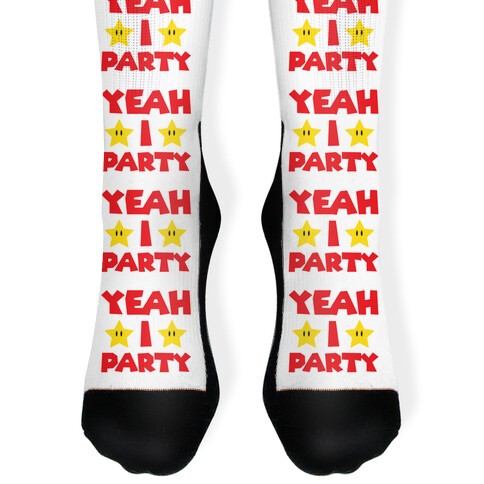 Yeah I Party Mario Parody Sock