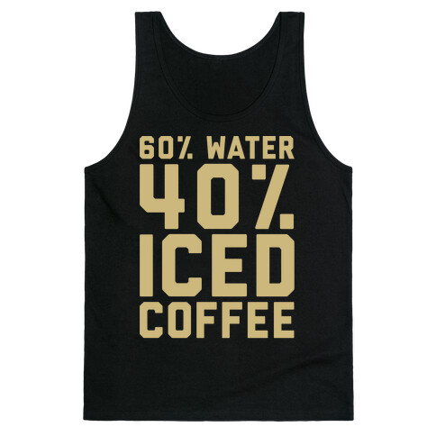 60% Water 40% Iced Coffee White Print Tank Top