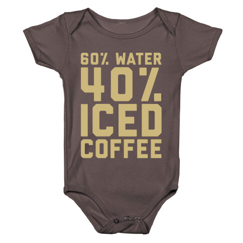 60% Water 40% Iced Coffee White Print Baby One-Piece