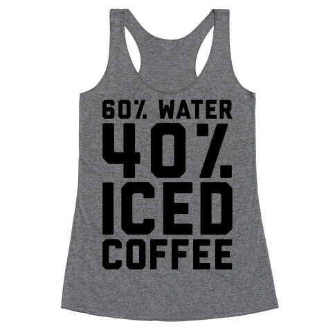 60% Water 40% Iced Coffee  Racerback Tank Top