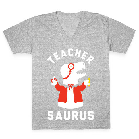 Teacher Saurus cardigan V-Neck Tee Shirt