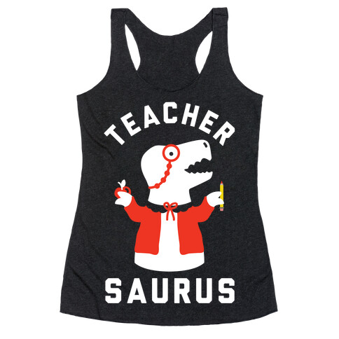 Teacher Saurus cardigan Racerback Tank Top