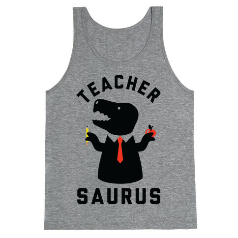 Teacher Saurus Tie Tank Top