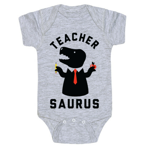 Teacher Saurus Tie Baby One-Piece
