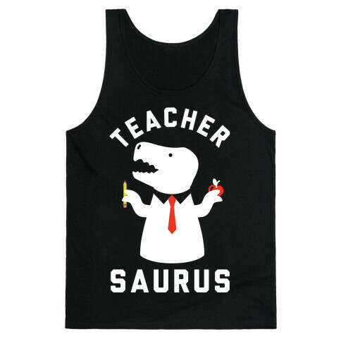 Teacher Saurus Tie Tank Top