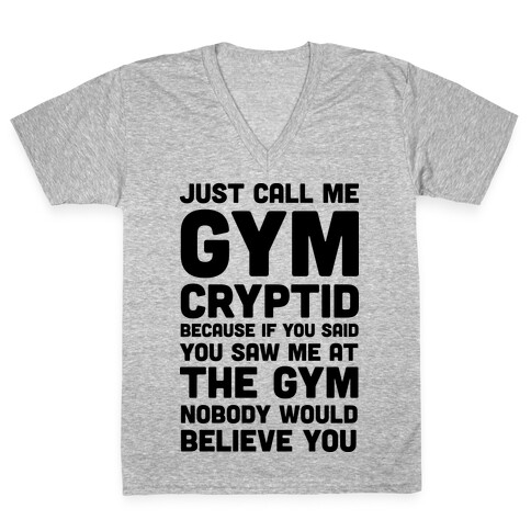 Just Call Me Gym Cryptid V-Neck Tee Shirt