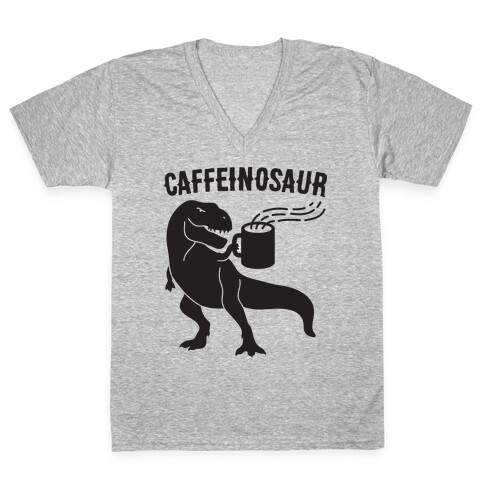 Caffeinosaur V-Neck Tee Shirt